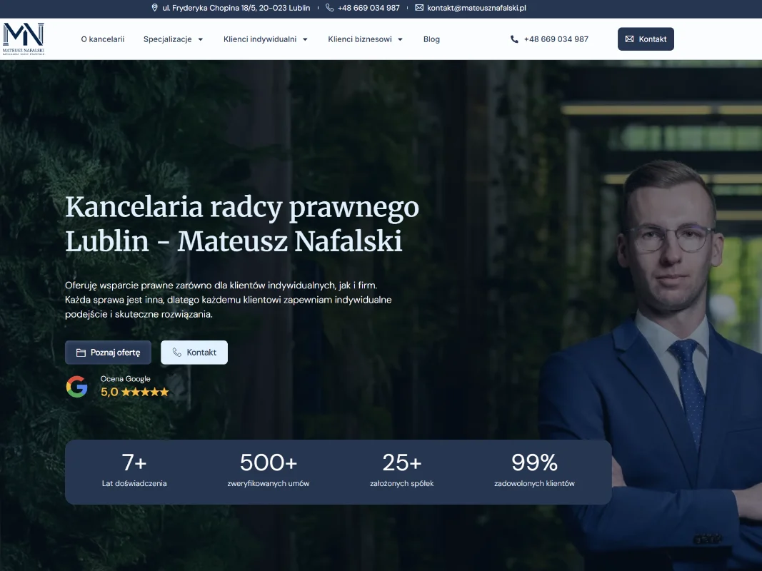 Kancelaria Mateusz Nafalski strona www