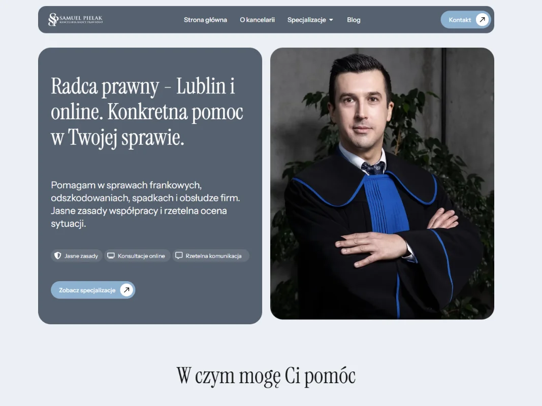 Kancelaria Samuel Pielak serwis internetowy